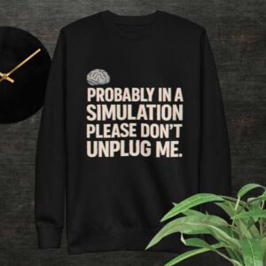 Probably in a Simulation Sweatshirt – Minimalist Geek Streetwear